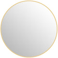 Oglindă rotundă pentru baie cu suprafață rezistentă la șocuri, din sticlă și oțel, Ø70x2,5 cm, culoare aurie