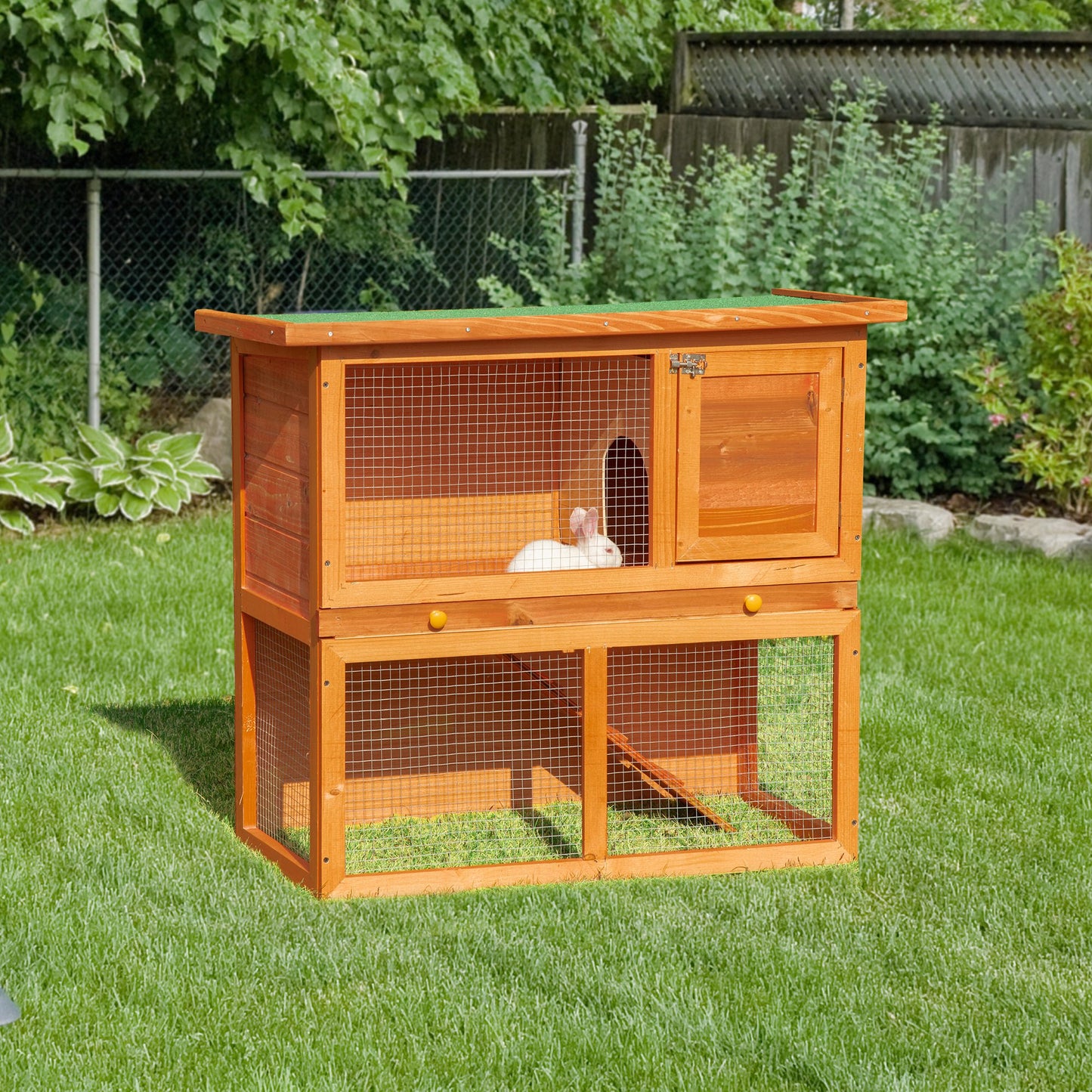 Cusca Iepuri Exterior 90×45×80 cm – Lemn de Brad Rezistent