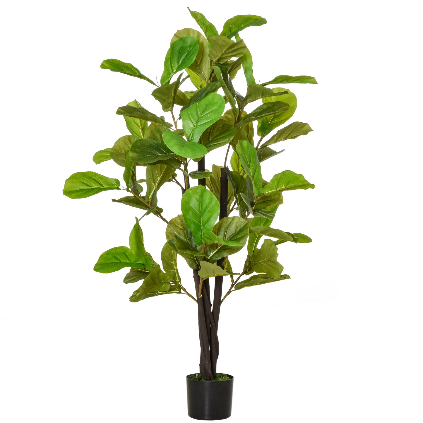 Ficus Artificial 130 cm de Interior si Exterior, Planta Artificiala cu efect Realist cu 78 de Frunze