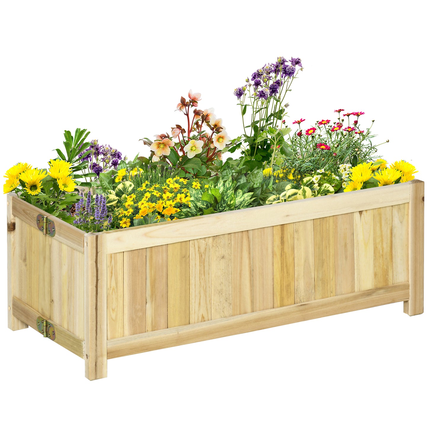 Jardiniera din Lemn Pliabila de Exterior , Inchisa ermetic cu Baza de Scurgere, 70x30x25cm