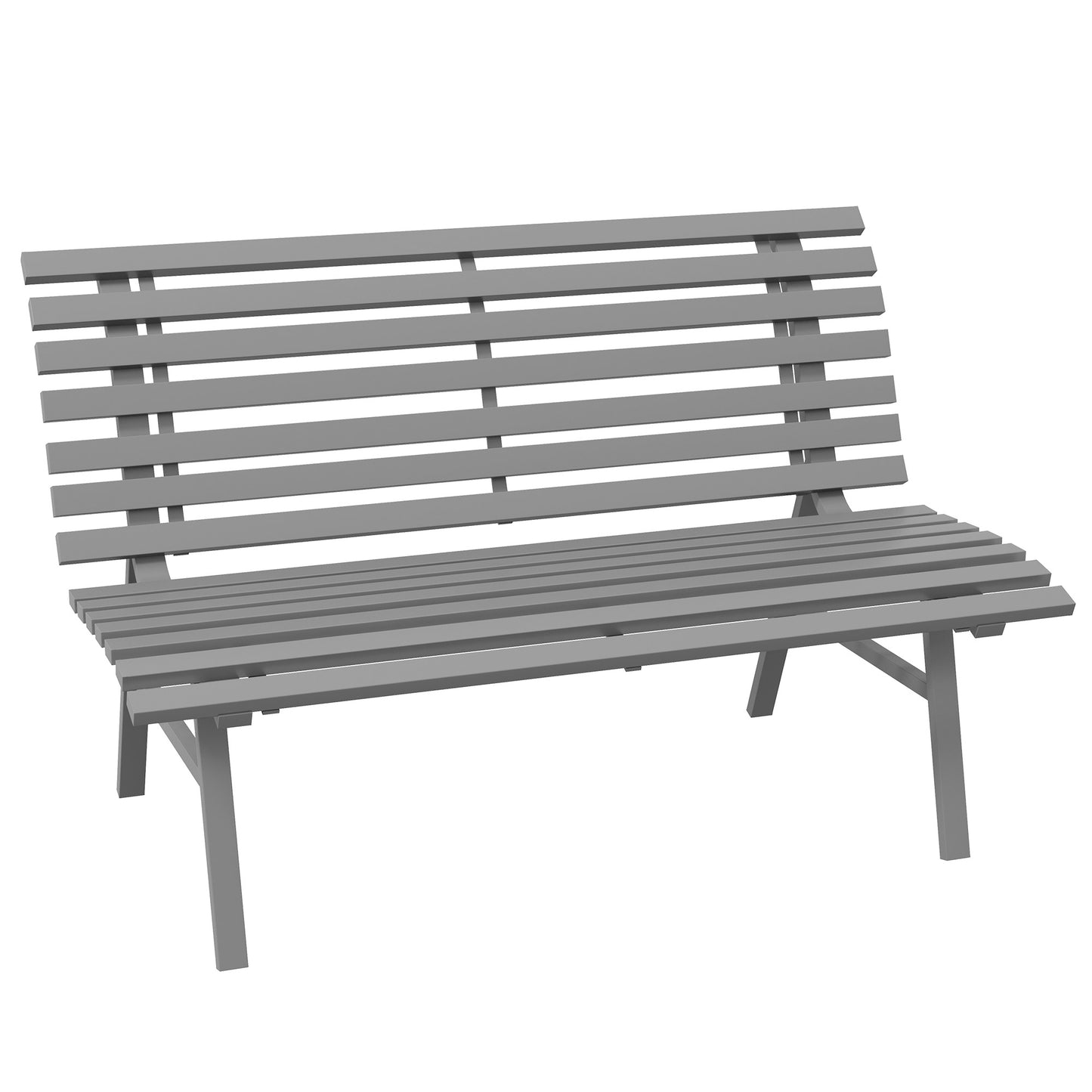 Bancă pentru Grădină, Banca de Exterior pentru Terasă cu Șezut și Spătar cu Lamele, 123x67x79 cm, Verde