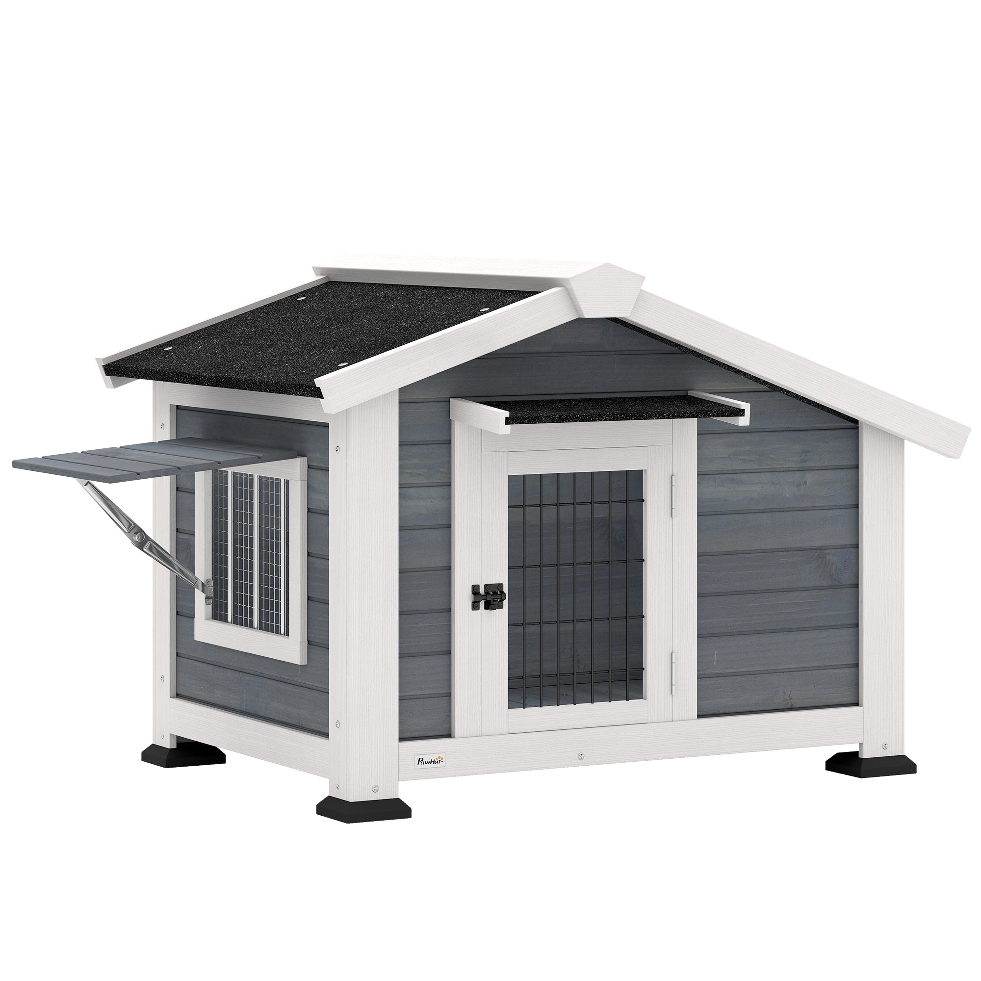 Cușcă pentru Câini Căsuță pentru Câini de Exterior din Lemn, 98x76x69.5cm