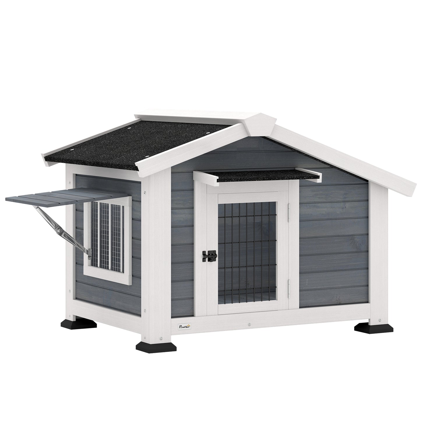 Cușcă pentru Câini Căsuță pentru Câini de Exterior din Lemn, 98x76x69.5cm