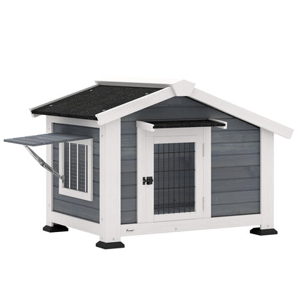Cușcă pentru Câini Căsuță pentru Câini de Exterior din Lemn, 98x76x69.5cm