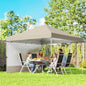 Pavilion pliabil  Pop-Up 3x3 m cu perete lateral, din metal și țesătură Oxford, bej