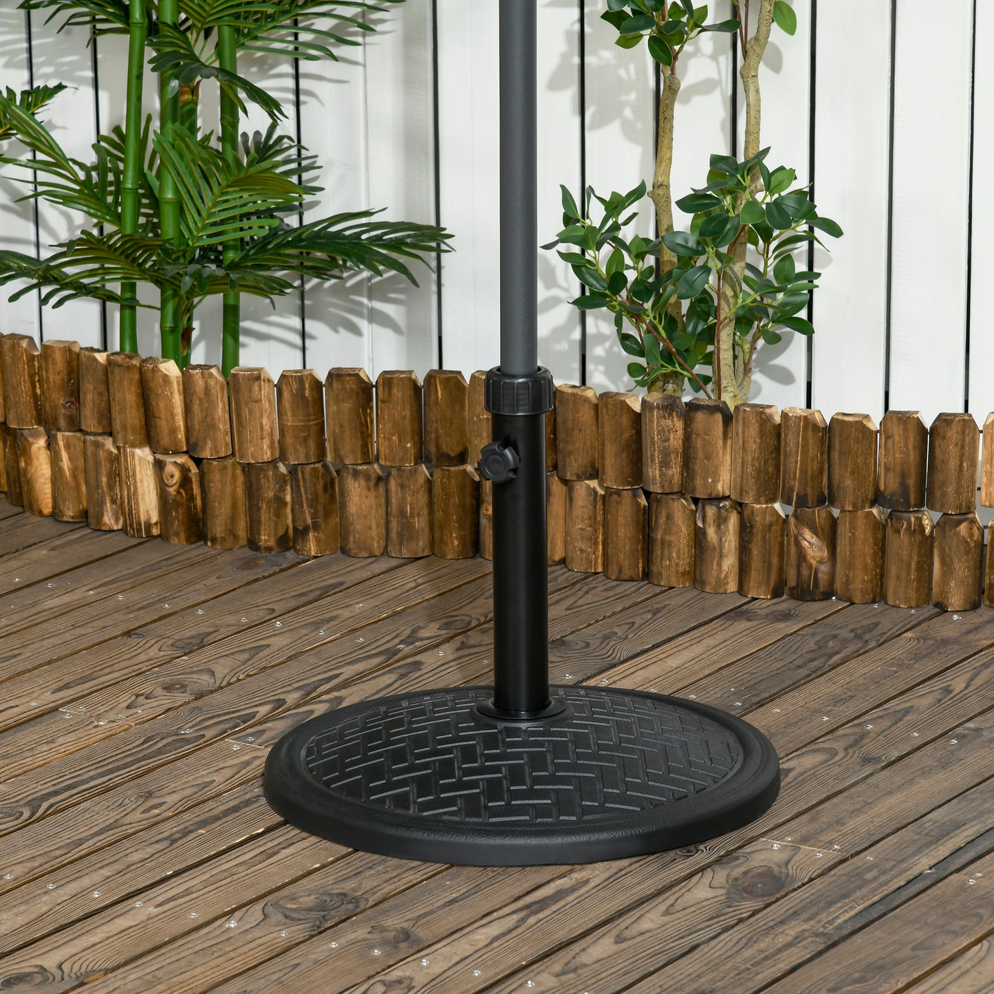 Bază pentru umbrelă de 14kg pentru stâlpi cu diametru Ø32-38 mm, din metal și ciment, Ø46 cm, neagră