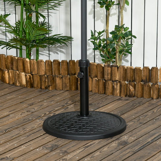 Bază pentru umbrelă de 14kg pentru stâlpi cu diametru Ø32-38 mm, din metal și ciment, Ø46 cm, neagră
