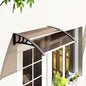 Copertină de Exterior Impermeabilă și Anti-UV, din Policarbonat, Polipropilenă și Aluminiu, 75x100x23 cm, Maro și Negru