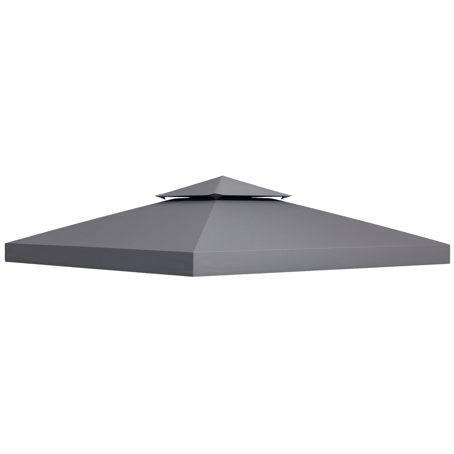 Acoperiș de Rezervă pentru Foișor 3x3m cu Design pe Două Niveluri, Rezistent la Razele UV, Gri Închis