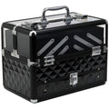 Valiza Make Up Profesionala cu Truse Detasabile Rama din Aluminiu 30x18.5x22cm