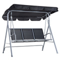 Balansoar de Gradina cu 3 Locuri din Metal Acoperis Copertina Detasabil