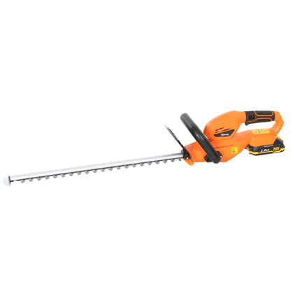 Foarfecă de Tuns Gard Viu pe Baterie 18V, cu Baterie de 2Ah, Încărcător, Lamă Dublă de 51cm pentru Crengi, Arbuști și Ramuri, Portocaliu