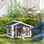 Cușcă pentru Câini Căsuță pentru Câini de Exterior din Lemn, 98x76x69.5cm
