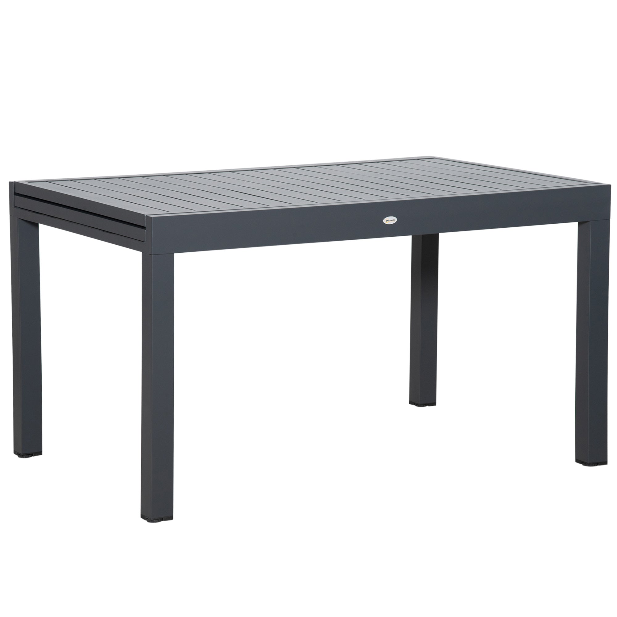 Masa de Gradina Extensibila  pentru 8-10 Persoane cu Structura din Aluminiu, 135-270x90x75cm, Gri