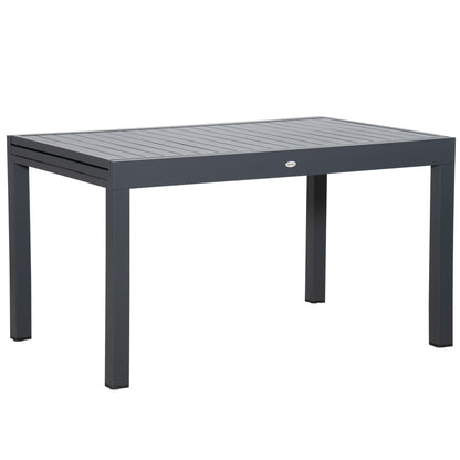 Masa de Gradina Extensibila  pentru 8-10 Persoane cu Structura din Aluminiu, 135-270x90x75cm, Gri