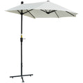 Umbrelă Semicirculară cu Manivelă și Material Anti-UV, 200x190x240 cm, Crem
