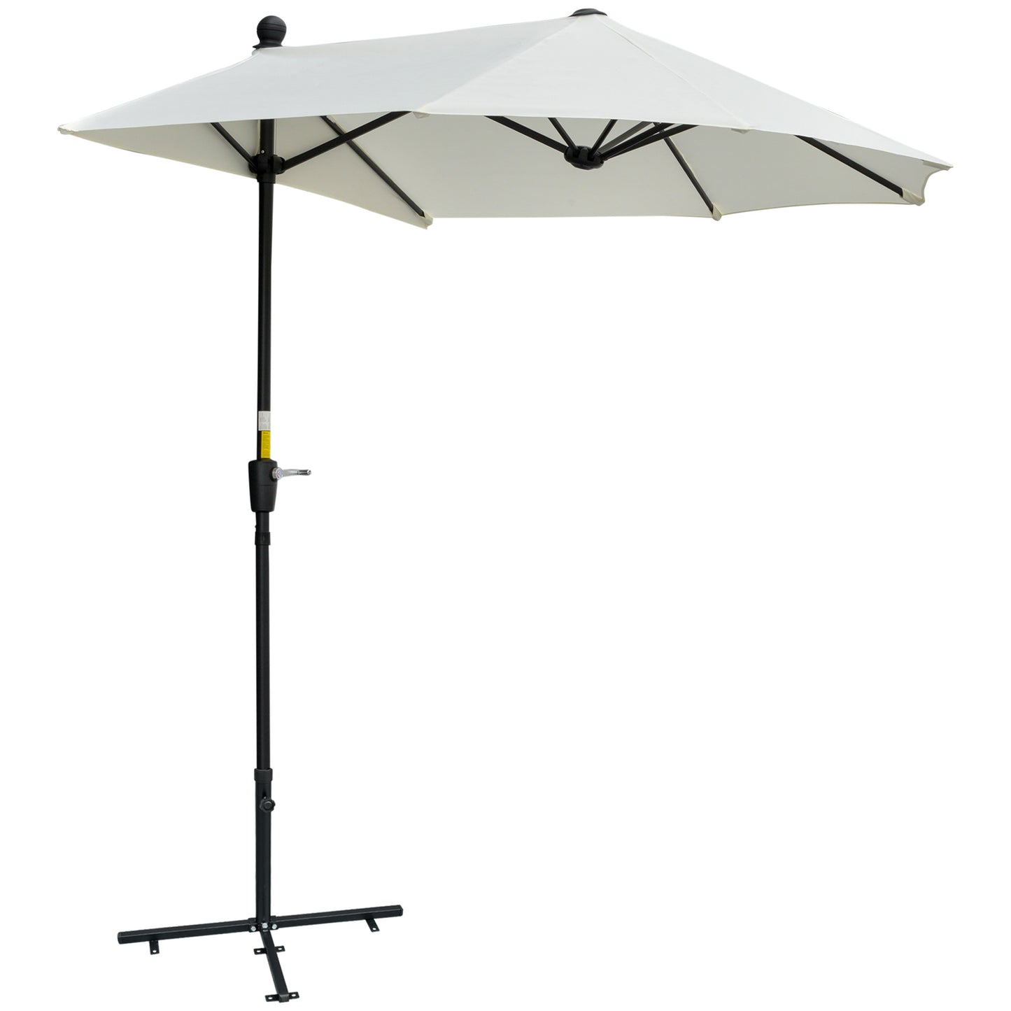 Umbrelă Semicirculară cu Manivelă și Material Anti-UV, 200x190x240 cm, Crem