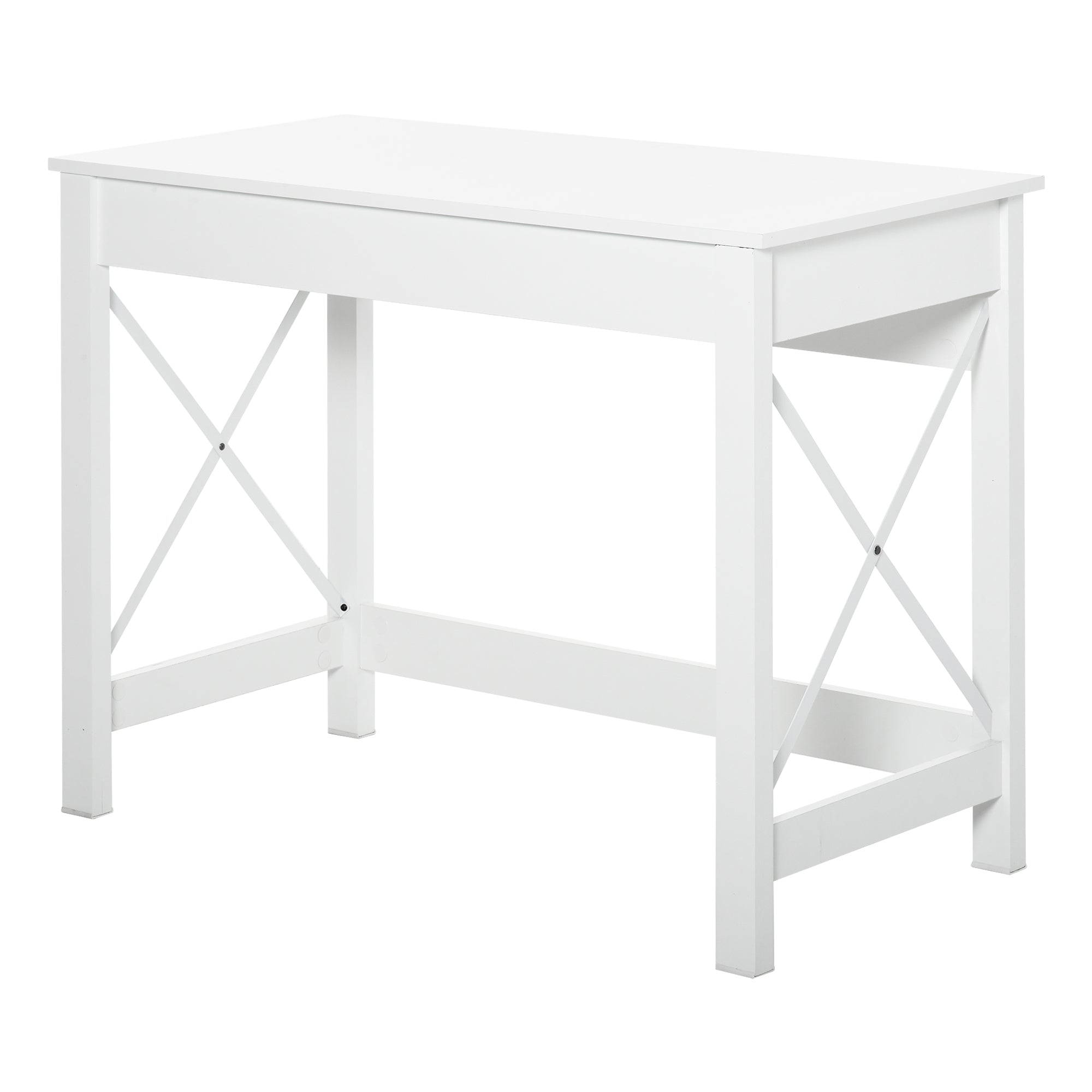 , Birou de Studiu, Stil Modern, MDF, Metal, 105x50x76 cm, Alb