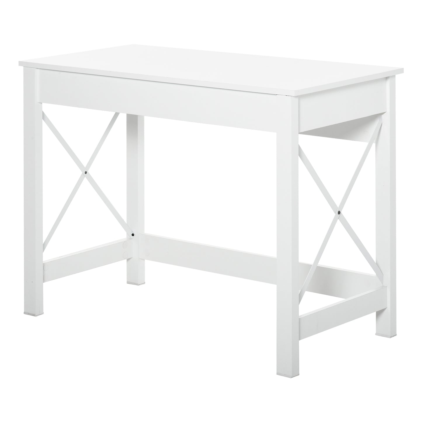 , Birou de Studiu, Stil Modern, MDF, Metal, 105x50x76 cm, Alb