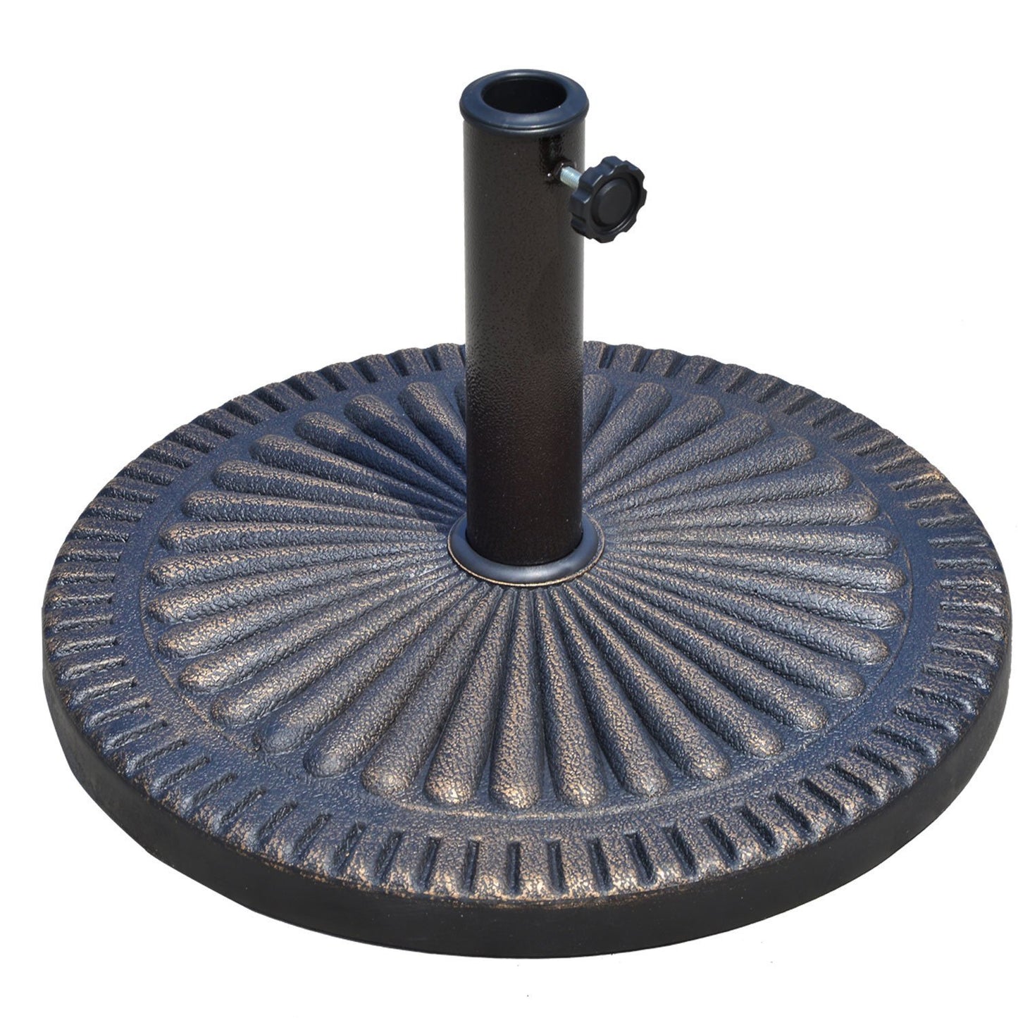 Baza pentru Umbrela de Soare Diametru 3,8-4,8cm Desen Floral cu Manivela Greutate 15kg de Gradina Rasina 49x32cm