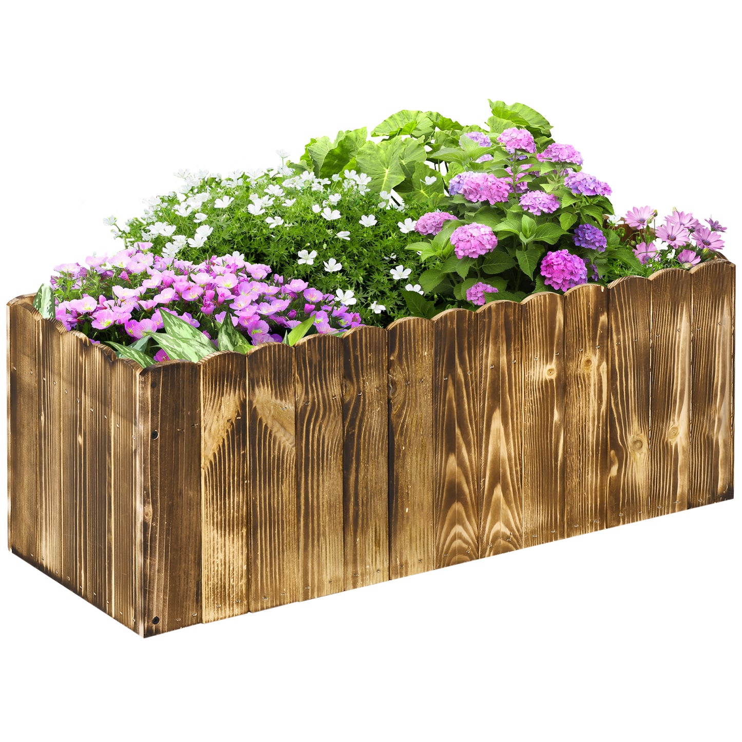 Jardinieră de Grădină Dreptunghiulară pentru Plante, 80x33x30 cm, Lemn Natural