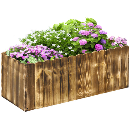 Jardinieră de Grădină Dreptunghiulară pentru Plante, 80x33x30 cm, Lemn Natural
