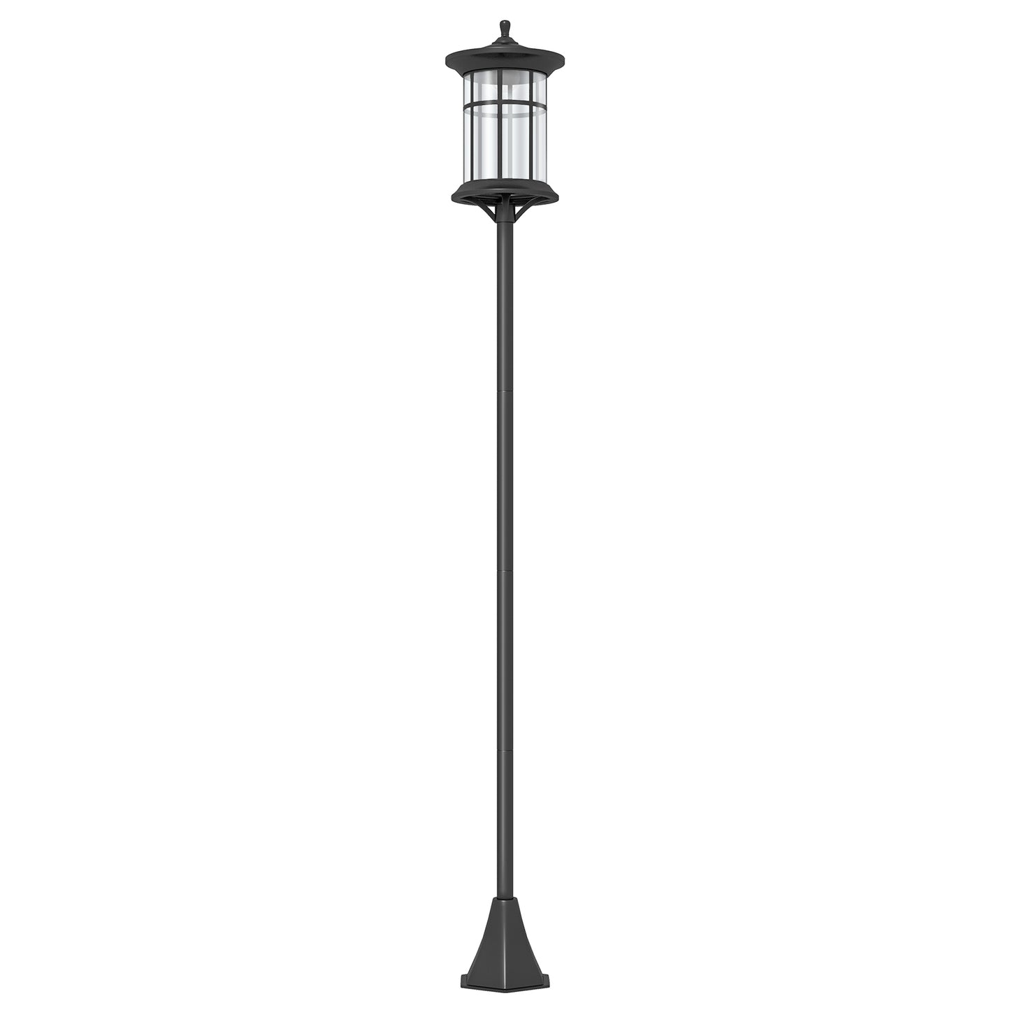 Stâlp Solar de Grădină, Înalt de 184cm, cu Lumină LED Alb Rece și IP44, Negru