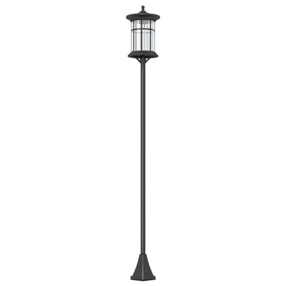 Stâlp Solar de Grădină, Înalt de 184cm, cu Lumină LED Alb Rece și IP44, Negru