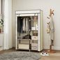 Garderobă Portabilă Dulap Garderobă Compactă, 103x43x162.5cm, Crem