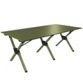 Masă de Camping Pliabilă 116 cm, Masă de Picnic Rezistentă la Apă cu Suprafață Rulabilă și Cadru Metalic, Verde
