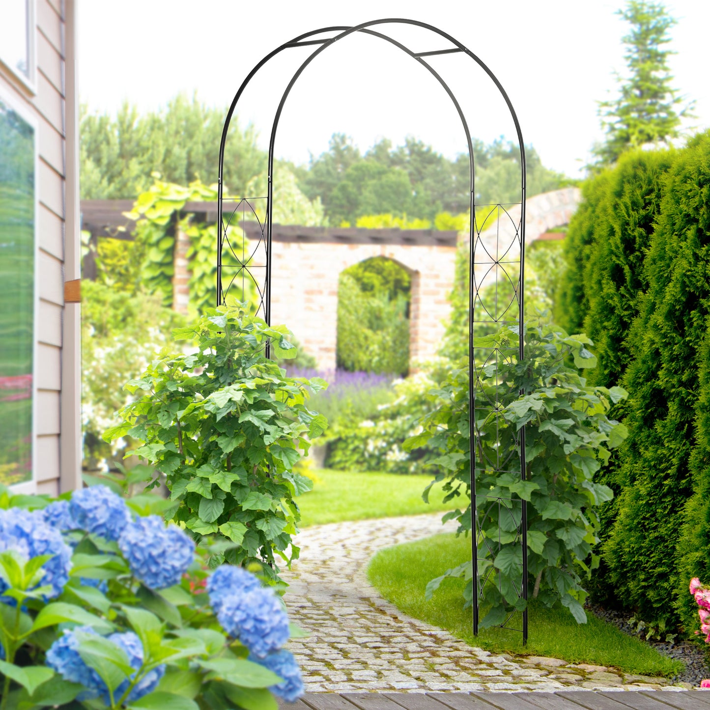 Arc pentru Trandafiri si Plante Caţaratoare din Otel, Arc de Gradina ca Suport pentru Plante si Decoratiuni