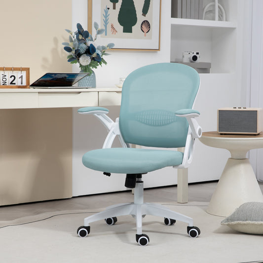 Scaun de Birou Ergonomic cu Spătar din Plasă și Înălțime Reglabilă, 65.5x61.5x88-97.5 cm, Albastru
