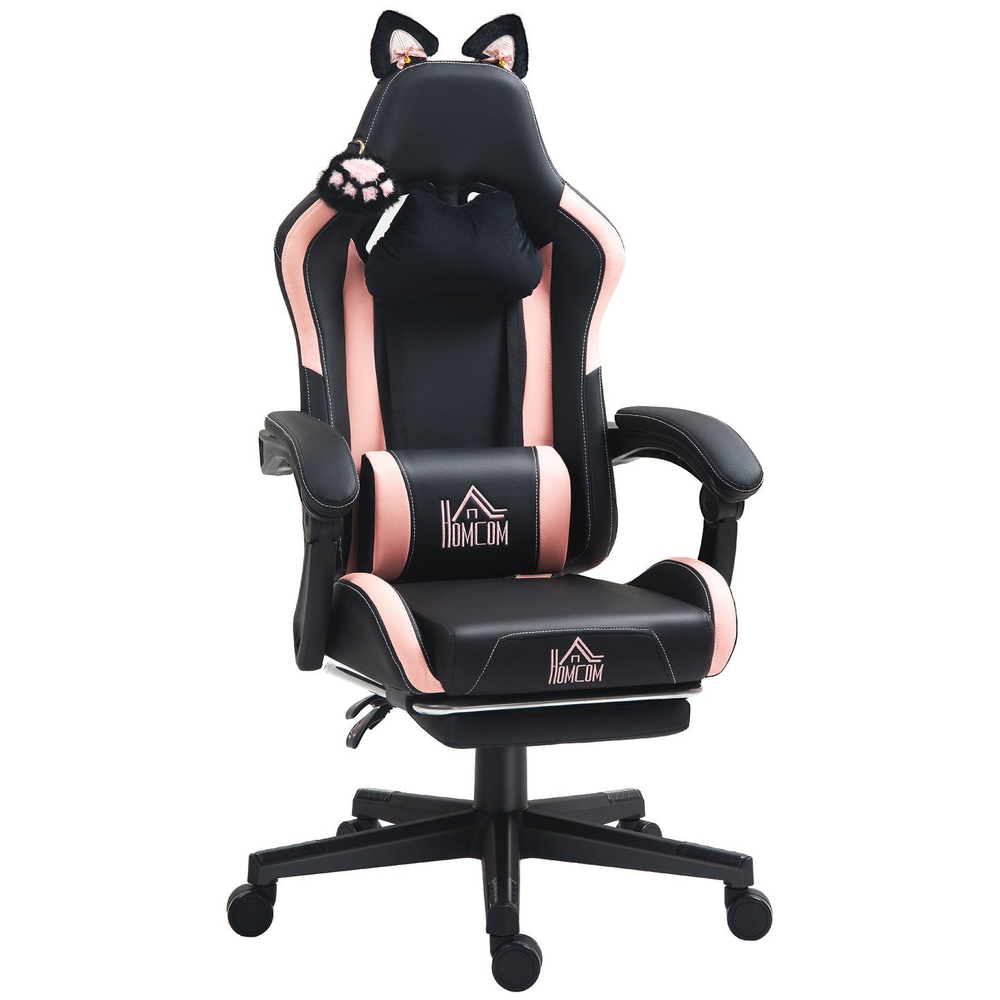 Scaun Gaming Ergonomic cu Urechi de Pisica, Roz