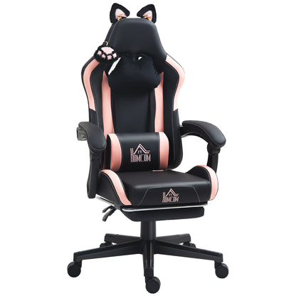 Scaun Gaming Ergonomic cu Urechi de Pisica, Roz