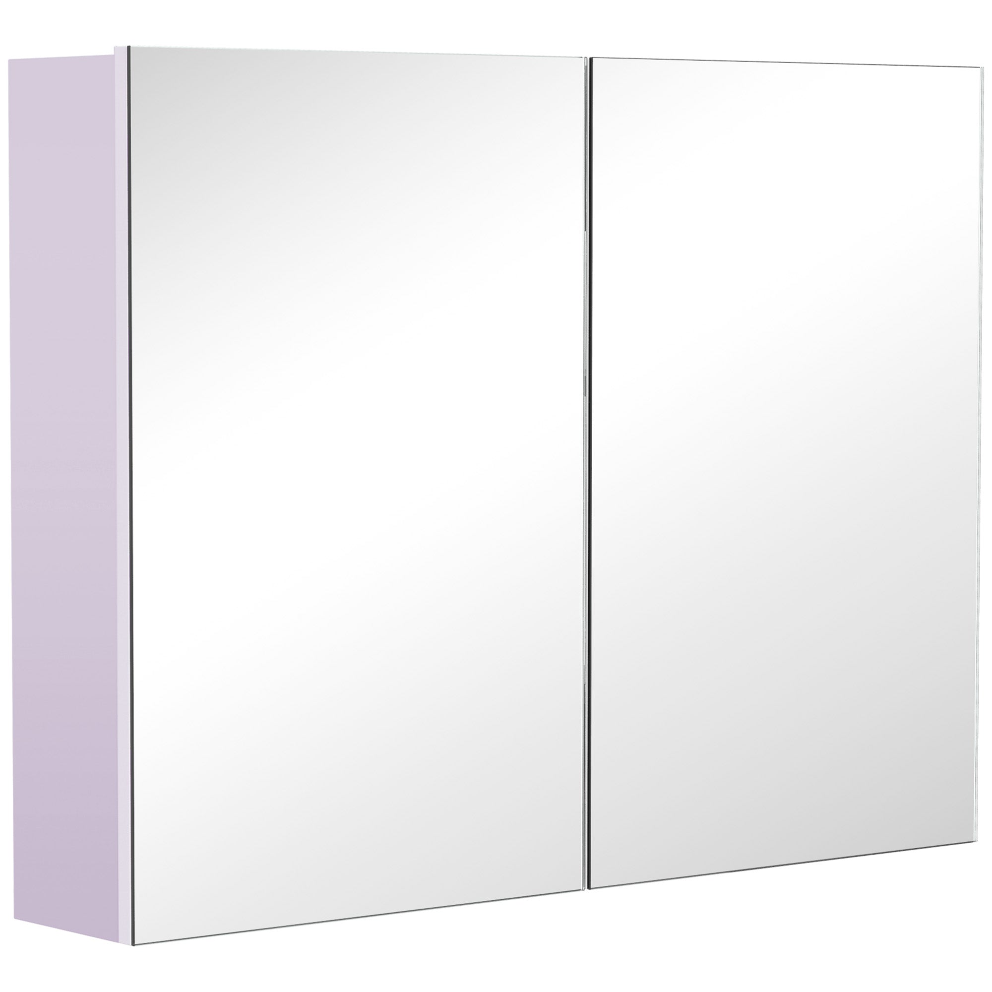 Dulap de Baie cu Oglindă, Dulăpior Suspendat pe Perete cu 3 Rafturi, Depozitare Cosmetice din MDF, Alb, 80x60x15cm
