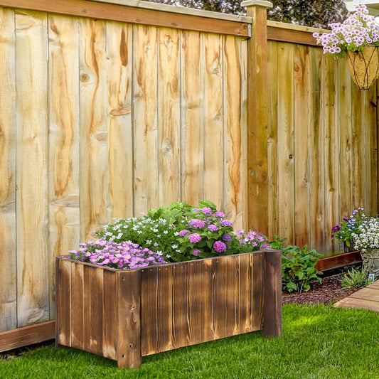 Ghiveci Rectangular pentru Plante din lemn de Brad, 70x35x30cm