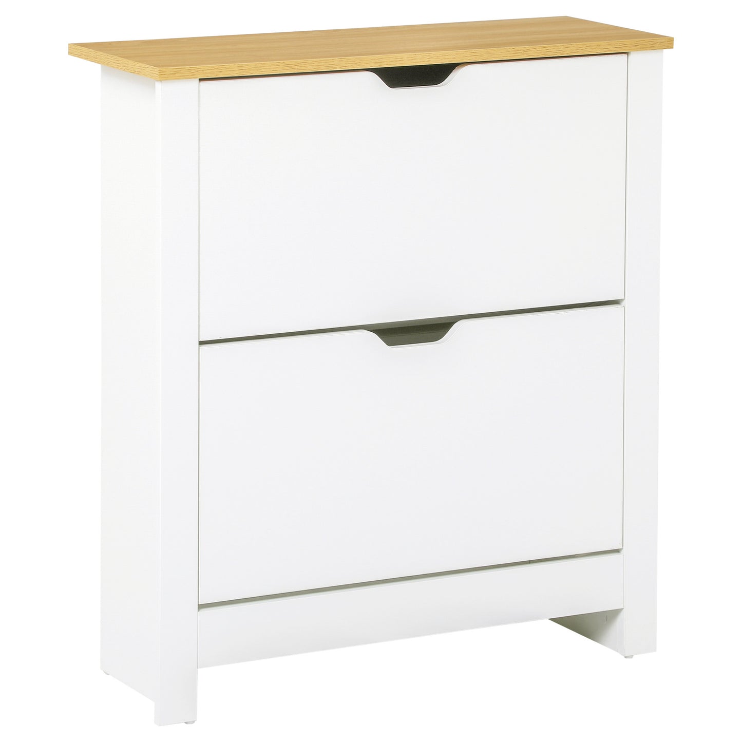 Dulap modern pentru pantofi, pentru maximum 12 perechi, cu 2 sertare reglabile și detașabile, din lemn, 72x26x80 cm, alb