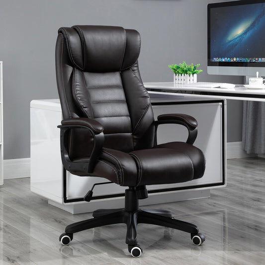 Fotoliu de Birou cu Functie de Masaj Ergonomic si Dirigential din Piele Ecologica Neagra