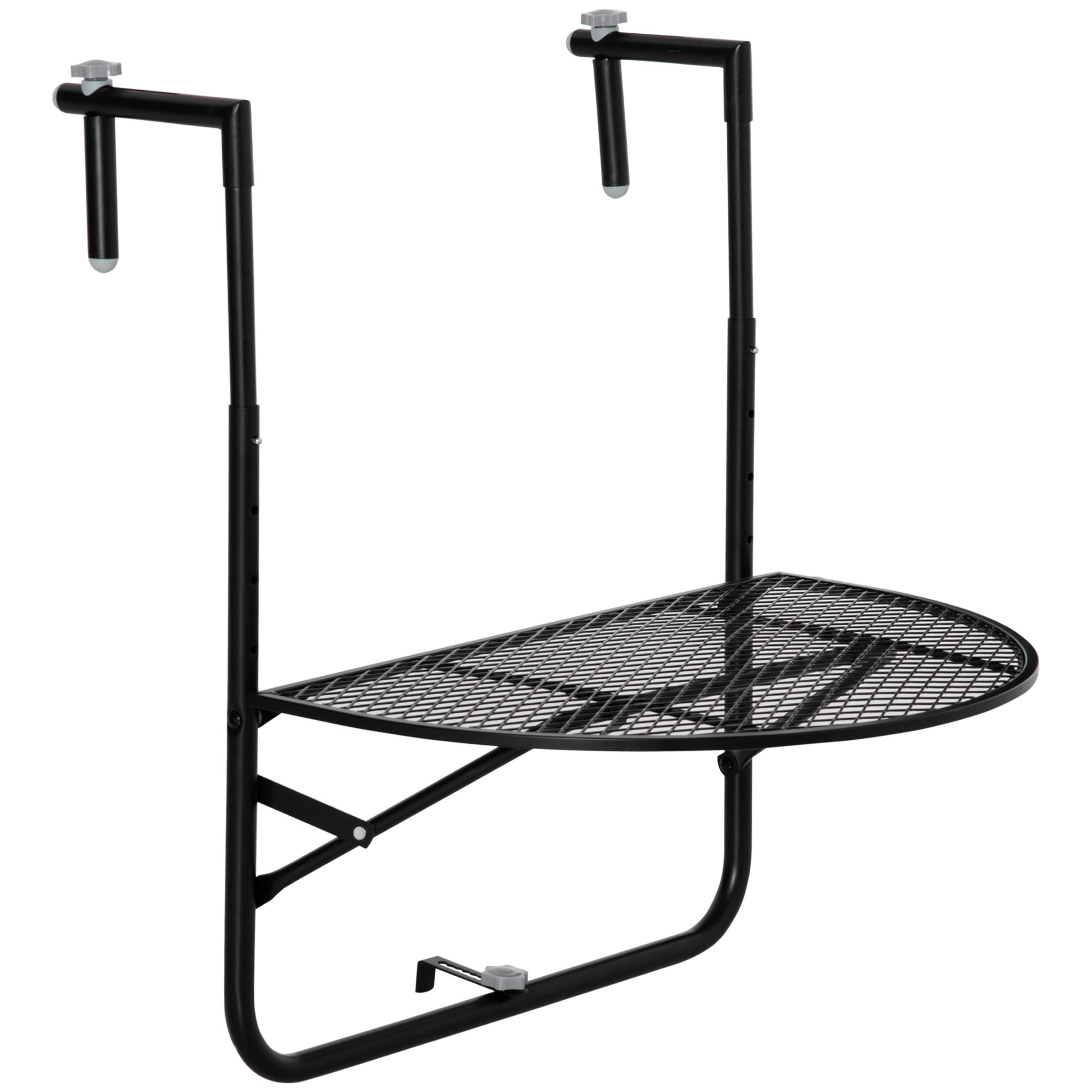 masa de agatat pentru balcon, masuta metalica de instalare pe perete, Neagra