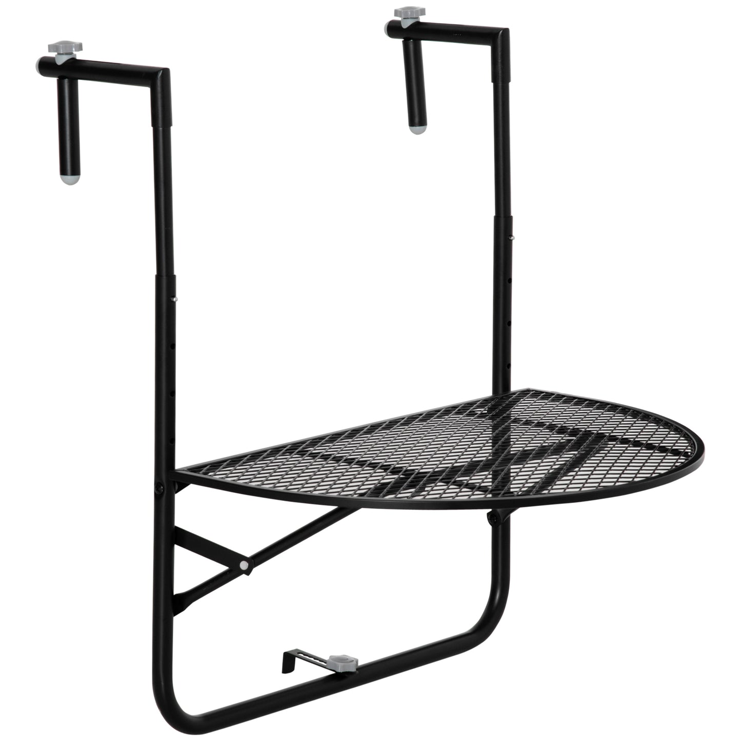 masa de agatat pentru balcon, masuta metalica de instalare pe perete, Neagra