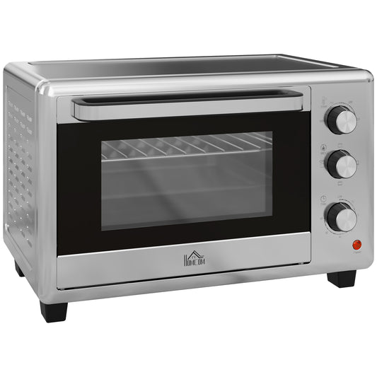 Cuptor Electric de 30L cu 3 Funcții de Gătire, Temperatura Reglabilă și Timer, 1600W, Argintiu