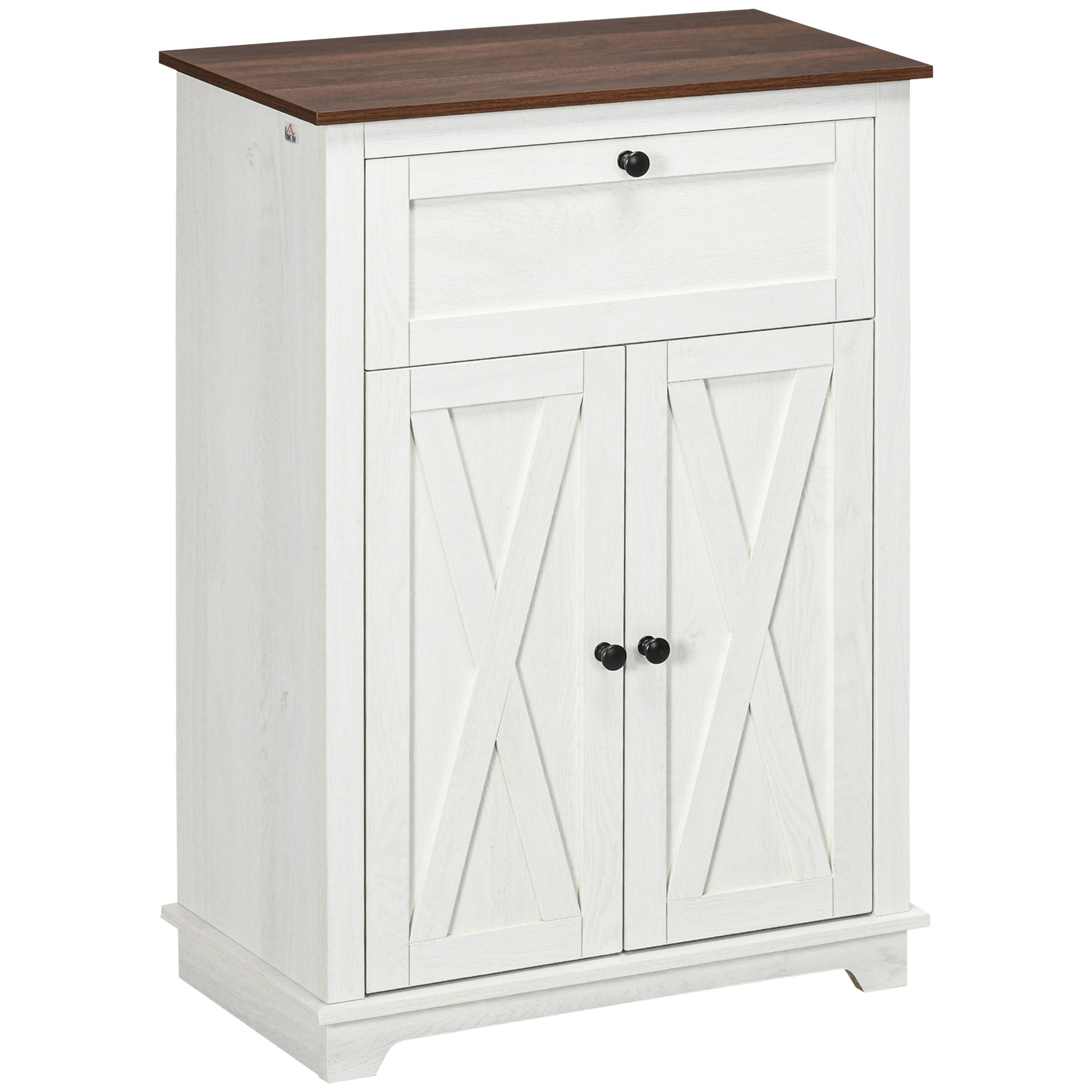 Bufet de depozitare cu multiple spații de depozitare, 2 uși cu raft reglabil, 1 sertar, 60L x 30Ad x 87,5Î cm