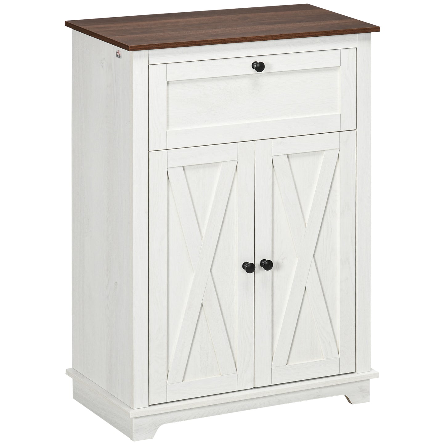 Bufet de depozitare cu multiple spații de depozitare, 2 uși cu raft reglabil, 1 sertar, 60L x 30Ad x 87,5Î cm