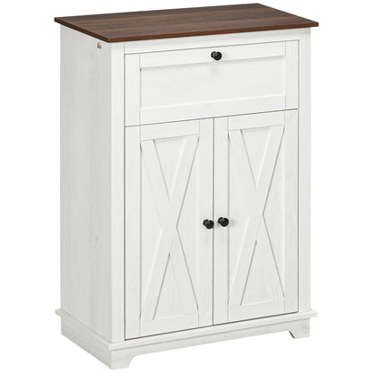 Bufet de depozitare cu multiple spații de depozitare, 2 uși cu raft reglabil, 1 sertar, 60L x 30Ad x 87,5Î cm
