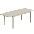 Masă de Grădină Extensibilă pentru 8-10 Persoane, din Aluminiu și Oțel, 154/214x85x75 cm, Gri Deschis
