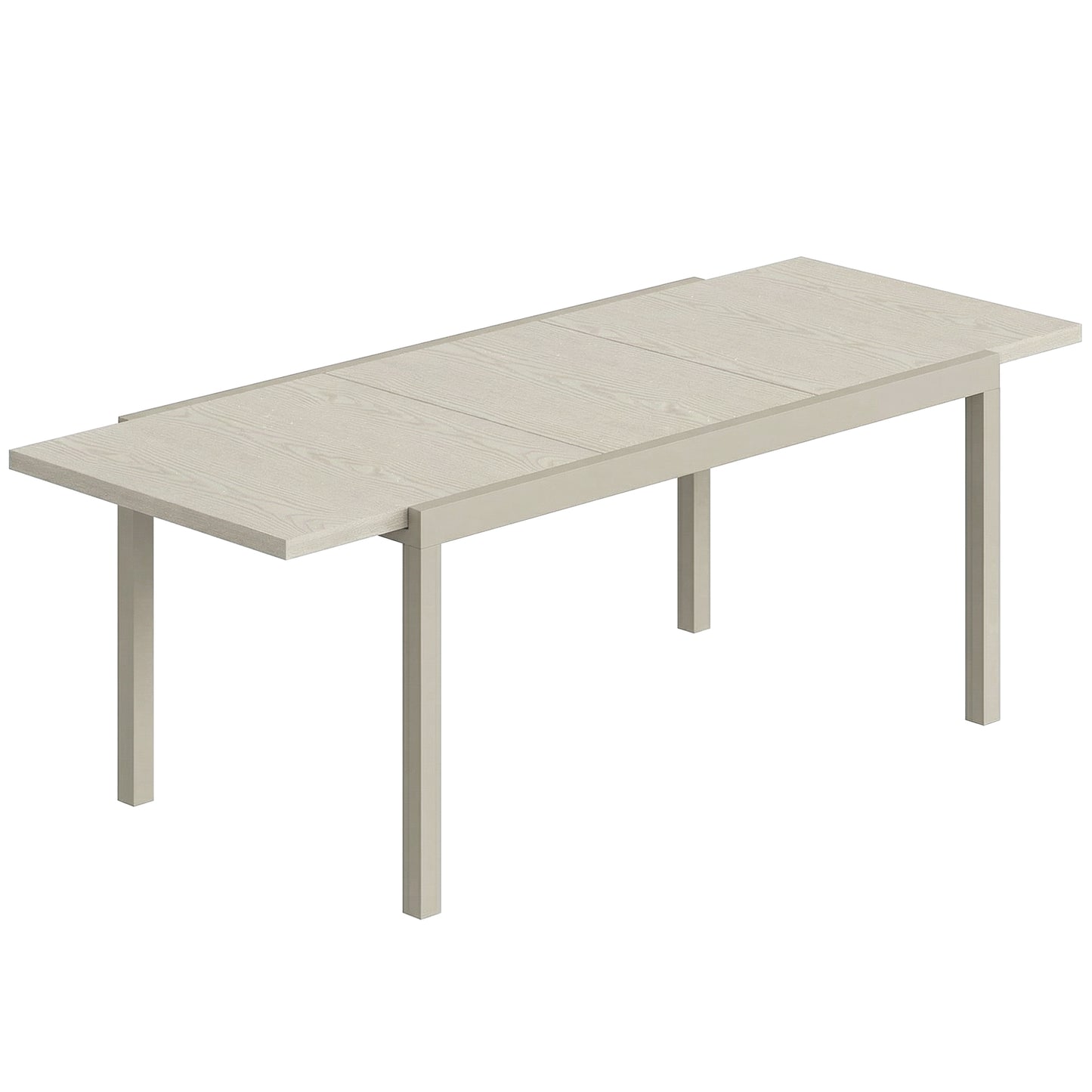 Masă de Grădină Extensibilă pentru 8-10 Persoane, din Aluminiu și Oțel, 154/214x85x75 cm, Gri Deschis