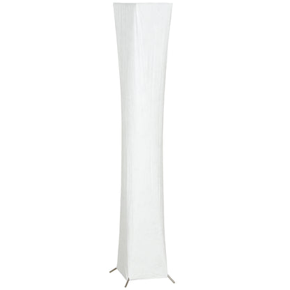 Lampă de Podea Modernă cu Comutator de Picior, din Oțel și Țesătură, 25x25x129 cm, Alb și Argintiu