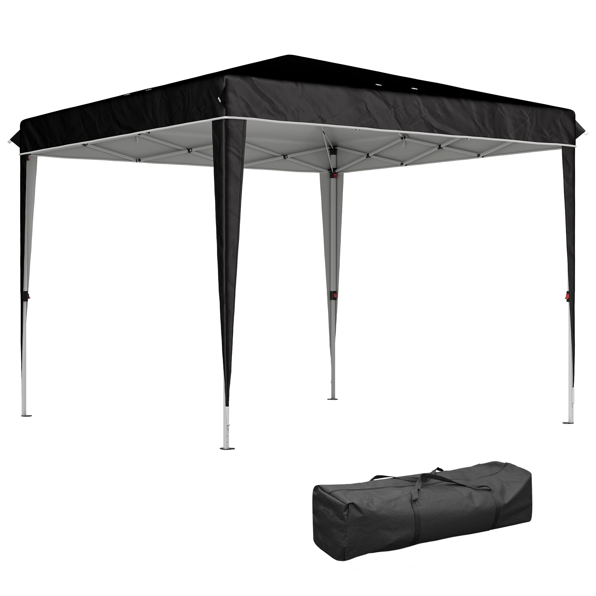 Pavilion Pliabil cu Înălțime Reglabilă și Geantă de Transport, 300x300x273 cm, Negru