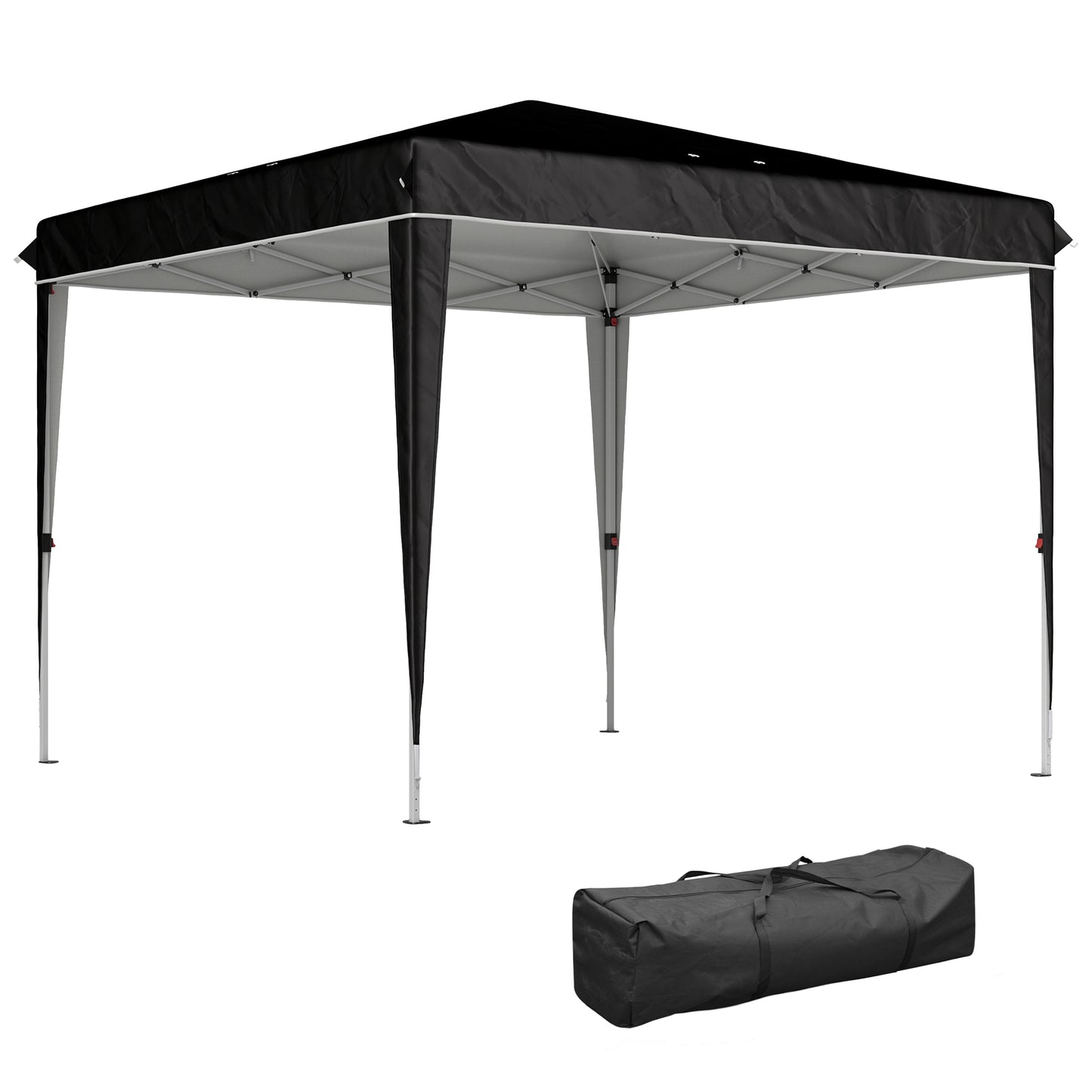 Pavilion Pliabil cu Înălțime Reglabilă și Geantă de Transport, 300x300x273 cm, Negru