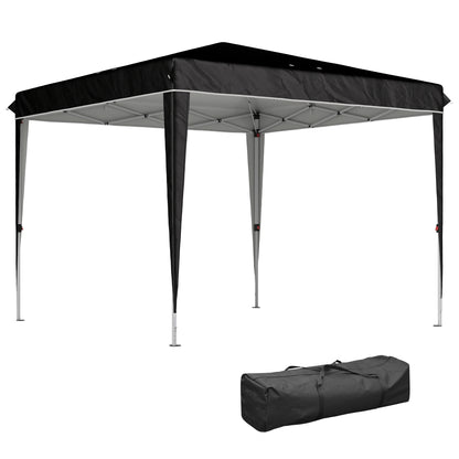 Pavilion Pliabil cu Înălțime Reglabilă și Geantă de Transport, 300x300x273 cm, Negru